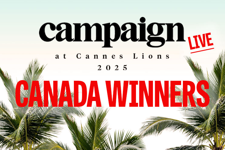 Campaign live at Cannes logo with title CANADA WINNERS