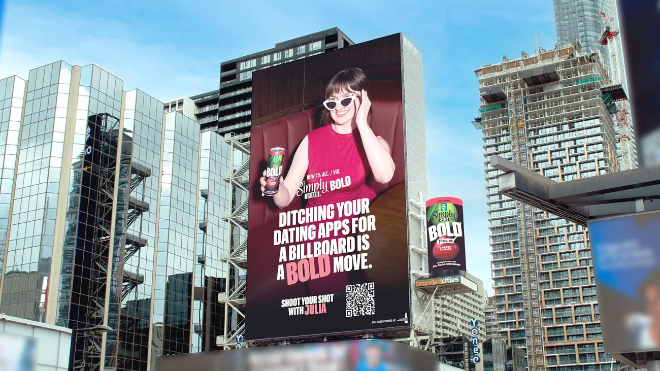 Simply Spiked Bold turns billboards into dating profiles